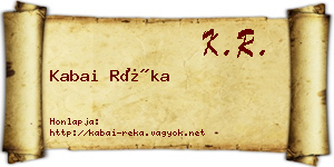 Kabai Réka névjegykártya