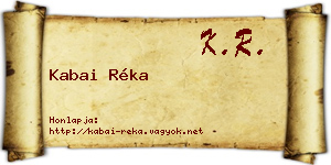 Kabai Réka névjegykártya