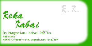 reka kabai business card
